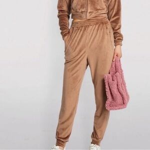 Skims sienna  Brown Velour jogger Pants